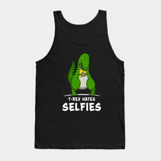 T-Rex Dinosaur Hates Selfies Comedy Tank Top